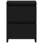 vidaXL Nočný stolík so zásuvkami Čierny Dub 30x30x40 cm – Obrázok 6