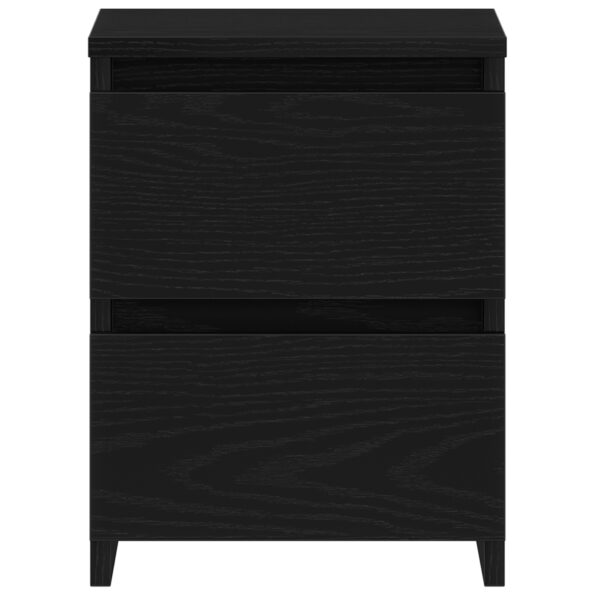 vidaXL Nočný stolík so zásuvkami Čierny Dub 30x30x40 cm – Obrázok 6