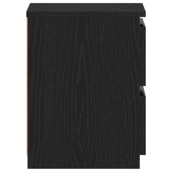 vidaXL Nočný stolík so zásuvkami Čierny Dub 30x30x40 cm – Obrázok 7