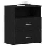vidaXL Nočné stolíky 2 ks Čierna Dub 50x32x60 cm Kompozitné drevo – Obrázok 3