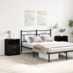 vidaXL Nočné stolíky 2 ks Čierna Dub 50x32x60 cm Kompozitné drevo – Obrázok 4