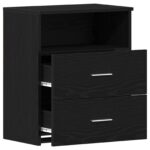 vidaXL Nočné stolíky 2 ks Čierna Dub 50x32x60 cm Kompozitné drevo – Obrázok 5