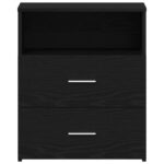 vidaXL Nočné stolíky 2 ks Čierna Dub 50x32x60 cm Kompozitné drevo – Obrázok 8