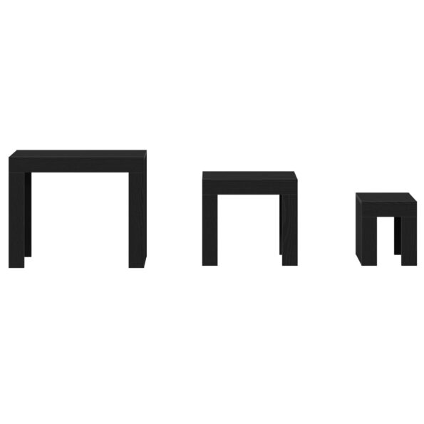 vidaXL Stohovateľné Kávové Stoly 3 ks Čierny Dub Javorový – Obrázok 6