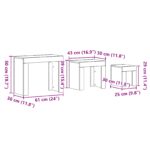 vidaXL Stohovateľné Kávové Stoly 3 ks Čierny Dub Javorový – Obrázok 9