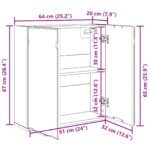 vidaXL Zrkadlová skriňa do kúpeľne - Čierny dub, 64x20x66.5 cm, Vyrobené z kompozitného dreva – Obrázok 11