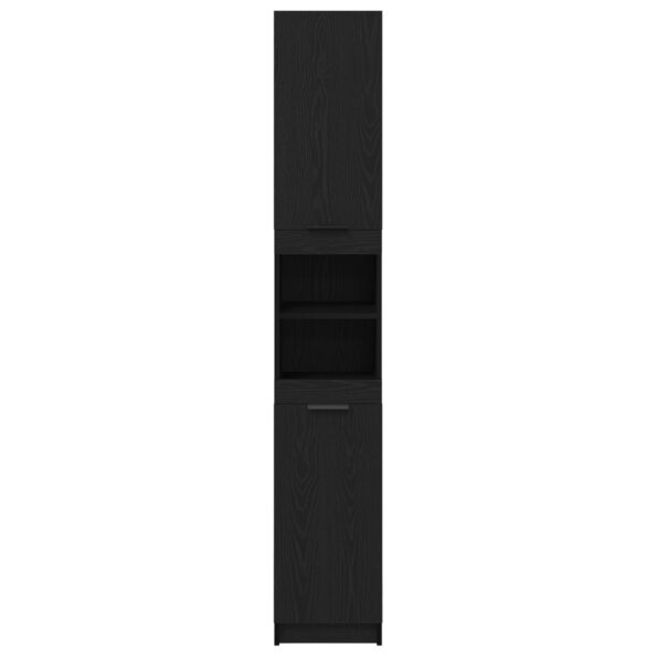 vidaXL Čierna Dubová Kúpeľňová Skrinka - 32x34x188.5 cm – Obrázok 6