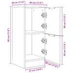 vidaXL Bočné skrine 2 ks v čiernej dube, 30x30x70 cm, vyrobené z inžinierskeho dreva – Obrázok 11