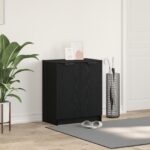 vidaXL Skriňa na topánky čierny dub 59x35x70 cm z dreveného materiálu