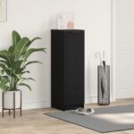 vidaXL Skrinka na topánky, čierny dub, 29,5x35x100,5 cm, kompozitné drevo