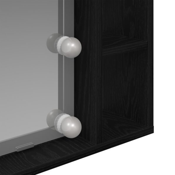 vidaXL LED zrkadlová skrinka - Čierny dub - 76x15x55 cm - Vyrobené z inžinierskeho dreva – Obrázok 9