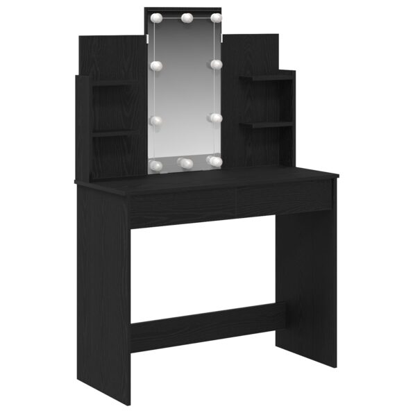 862109_2.jpg vidaXL Toaletný stolík s LED svetlami Čierny dub 96x40x142 cm – Obrázok 2