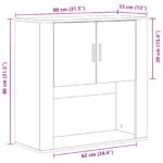 vidaXL Nástenná skrinka Artisan Oak 80x33x80 cm Zhotovené drevo – Obrázok 11