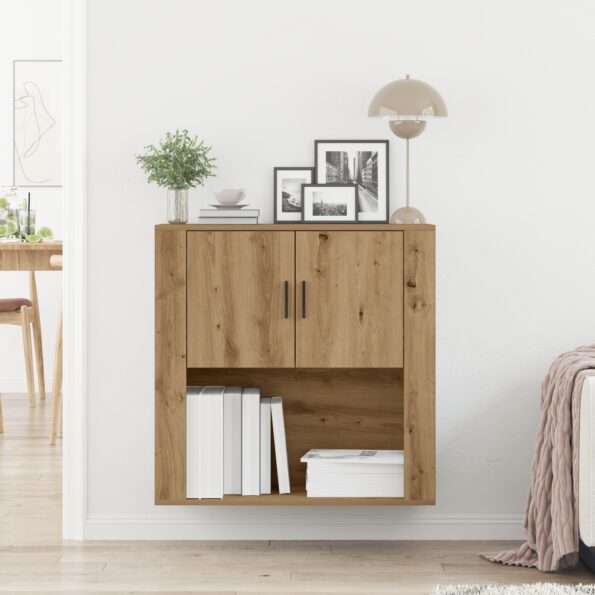 vidaXL Nástenná skrinka Artisan Oak 80x33x80 cm Zhotovené drevo – Obrázok 4