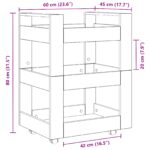 vidaXL Kuchynský vozík Čierny dub 60x45x80 cm inžinierske drevo – Obrázok 9