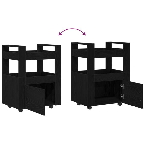 vidaXL Kuchynský vozík Čierne Dub 60x45x80 cm Kompozitné drevo – Obrázok 11