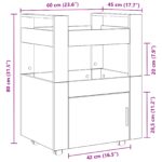 vidaXL Kuchynský vozík Čierne Dub 60x45x80 cm Kompozitné drevo – Obrázok 12