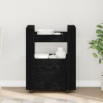 vidaXL Kuchynský vozík Čierne Dub 60x45x80 cm Kompozitné drevo – Obrázok 4