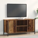 vidaXL TV skrinka staré drevo 100x40x50 cm z inžinierstva dreva a ocele