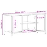 vidaXL TV skrinka staré drevo 100x40x50 cm z inžinierstva dreva a ocele – Obrázok 10