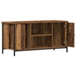 vidaXL TV skrinka staré drevo 100x40x50 cm z inžinierstva dreva a ocele – Obrázok 5