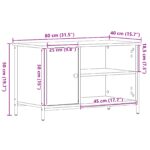vidaXL TV skrinka čierny dub 80x40x50 cm z inžinierskeho dreva a ocele – Obrázok 11