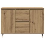 vidaXL Komoda s dverami a zásuvkami Dubový masív 101,5x35x70 cm – Obrázok 6