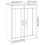 vidaXL Nástenná skrinka so sklenenými dverami Artisan Oak 69,5x34x90 cm – Obrázok 11