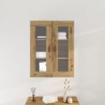 vidaXL Nástenná skrinka so sklenenými dverami Artisan Oak 69,5x34x90 cm – Obrázok 4