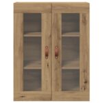 vidaXL Nástenná skrinka so sklenenými dverami Artisan Oak 69,5x34x90 cm – Obrázok 6