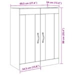 vidaXL Nástenná skrinka so sklenenými dverami v starom dreve 69,5x34x90 cm – Obrázok 11