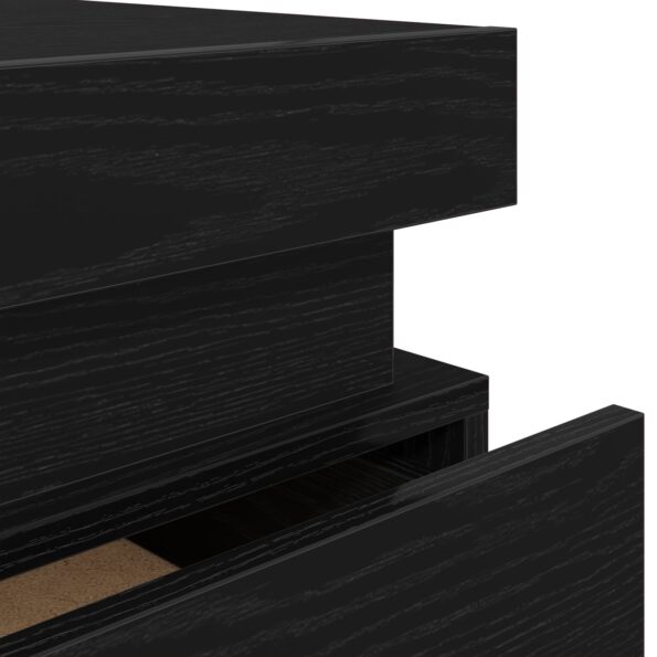 vidaXL Nočný stolík s LED svetlami 2 ks Čierna Dub 35x39x55 cm – Obrázok 10