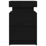 vidaXL Nočný stolík s LED svetlami 2 ks Čierna Dub 35x39x55 cm – Obrázok 8
