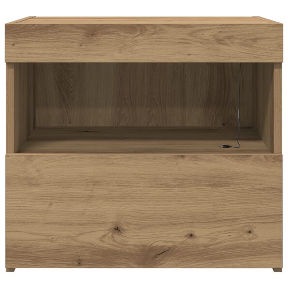 vidaXL Nočné stolíky s LED svetlami 2 ks Artisan Dub 50x40x45 cm – Obrázok 8
