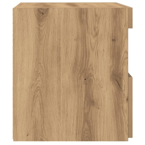 vidaXL Nočné stolíky s LED svetlami 2 ks Artisan Dub 50x40x45 cm – Obrázok 9