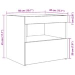 vidaXL Nočný stolík s LED svetlami Čierny dub 50x40x45 cm – Obrázok 12