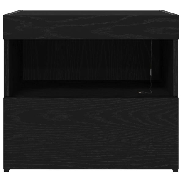 vidaXL Nočný stolík s LED svetlami Čierny dub 50x40x45 cm – Obrázok 6