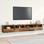 vidaXL TV nástenné skrinky 2 ks staré drevo 100x30x30 cm inžinierske drevo