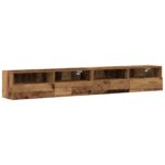 vidaXL TV nástenné skrinky 2 ks staré drevo 100x30x30 cm inžinierske drevo – Obrázok 2