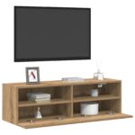vidaXL TV nástenné skrinky 2 ks Artisan dub 100x30x30 cm inžinierske drevo – Obrázok 3