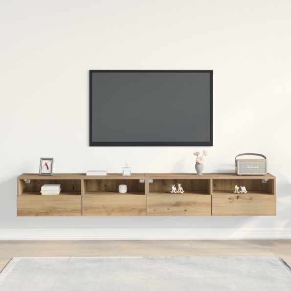 vidaXL TV nástenné skrinky 2 ks Artisan dub 100x30x30 cm inžinierske drevo – Obrázok 4