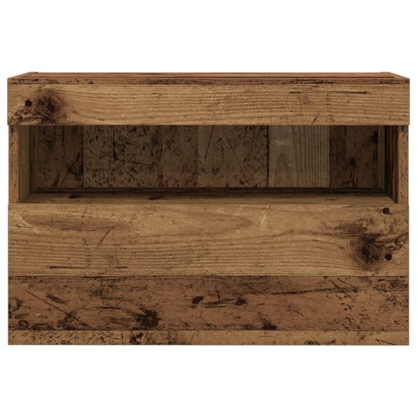 vidaXL TV nástenná skriňa s LED svetlami, staré drevo 60x30x40 cm – Obrázok 8