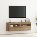 vidaXL TV nástenné skrine s LED osvetlením 2 ks Dub Artisan 60x30x40 cm