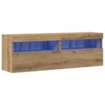 vidaXL TV nástenné skrine s LED osvetlením 2 ks Dub Artisan 60x30x40 cm – Obrázok 2