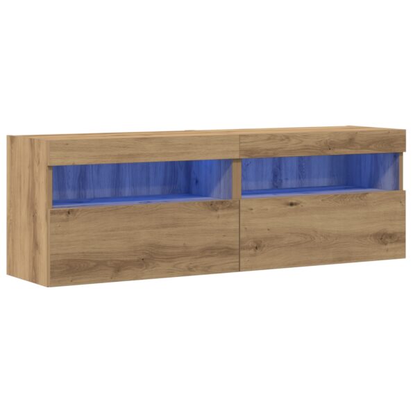 862209_2.jpg vidaXL TV nástenné skrine s LED osvetlením 2 ks Dub Artisan 60x30x40 cm – Obrázok 2
