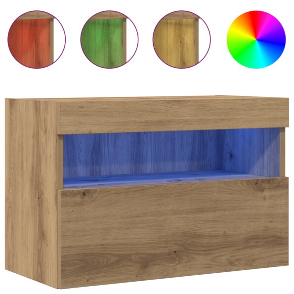 862209_4.jpg vidaXL TV nástenné skrine s LED osvetlením 2 ks Dub Artisan 60x30x40 cm – Obrázok 4
