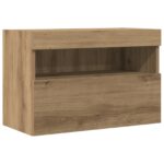 vidaXL TV nástenné skrine s LED osvetlením 2 ks Dub Artisan 60x30x40 cm – Obrázok 7