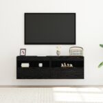 vidaXL TV nástenné skrinky s LED svetlami 2 kusy Čierny dub 60x30x40 cm – Obrázok 5