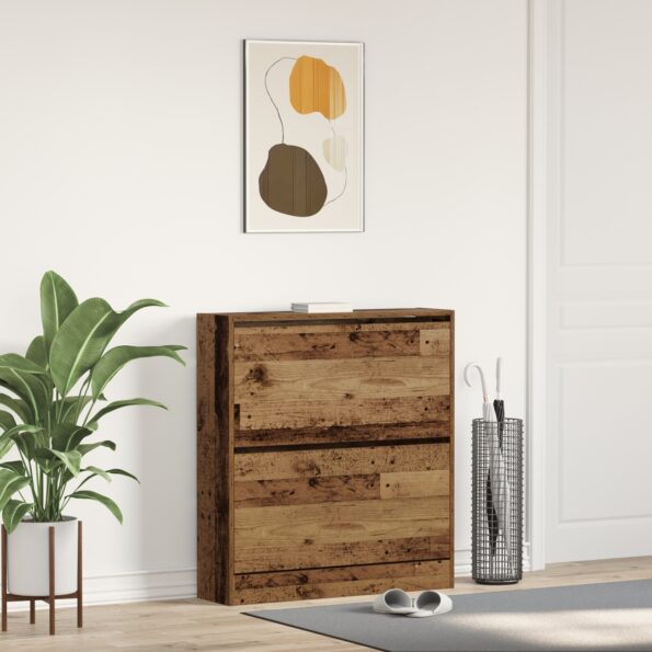 862214_1.jpg vidaXL Skriňa na topánky s výklopným zásuvkom z dreva 80x21x87,5 cm – Obrázok 1