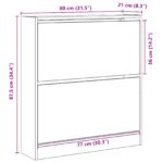vidaXL Skriňa na topánky s výklopným zásuvkom z dreva 80x21x87,5 cm – Obrázok 10